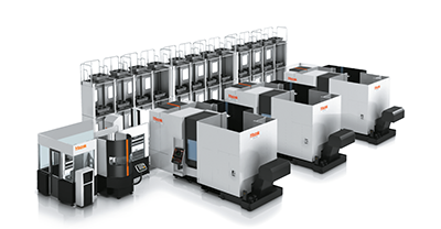 PALLETECH automated pallet handling across multiple CNC machines.